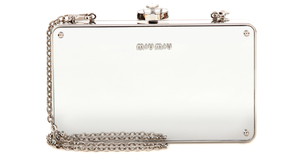 clutch a scatola cromo miu miu