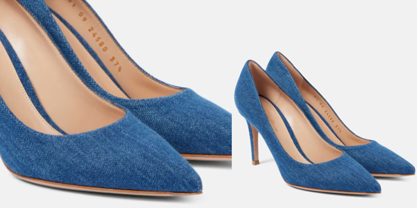 Le decolletes di Gianvito Rossi in denim